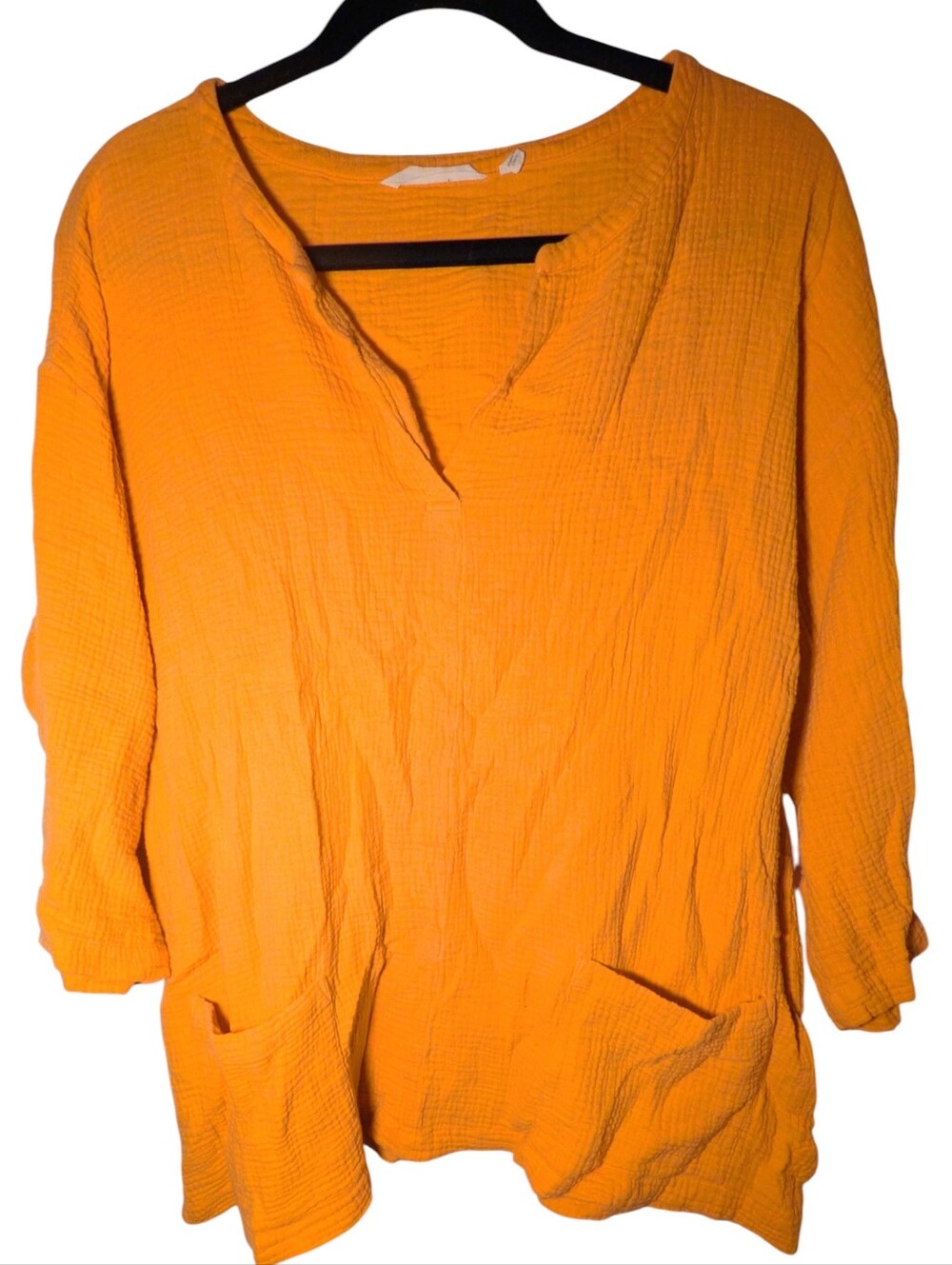 Soft Surroundings Orange Cotton Gauze Tunic Top XL EUC